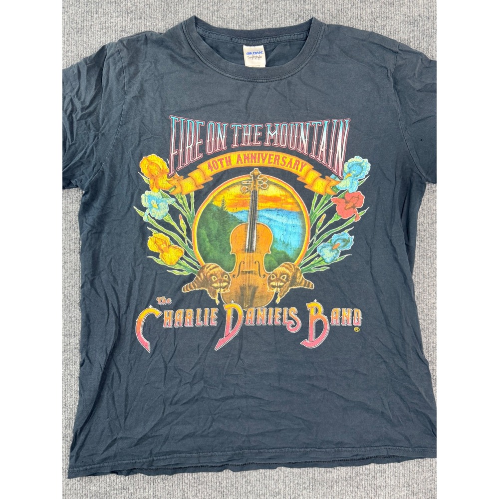 Charlie Daniels Band Shirt Mens Medium Black Fire On The Mountain Tour Graphic M